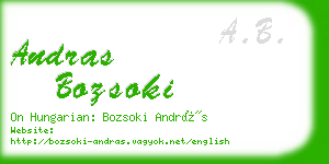 andras bozsoki business card